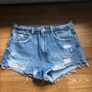 ZARA high rise denim shorts